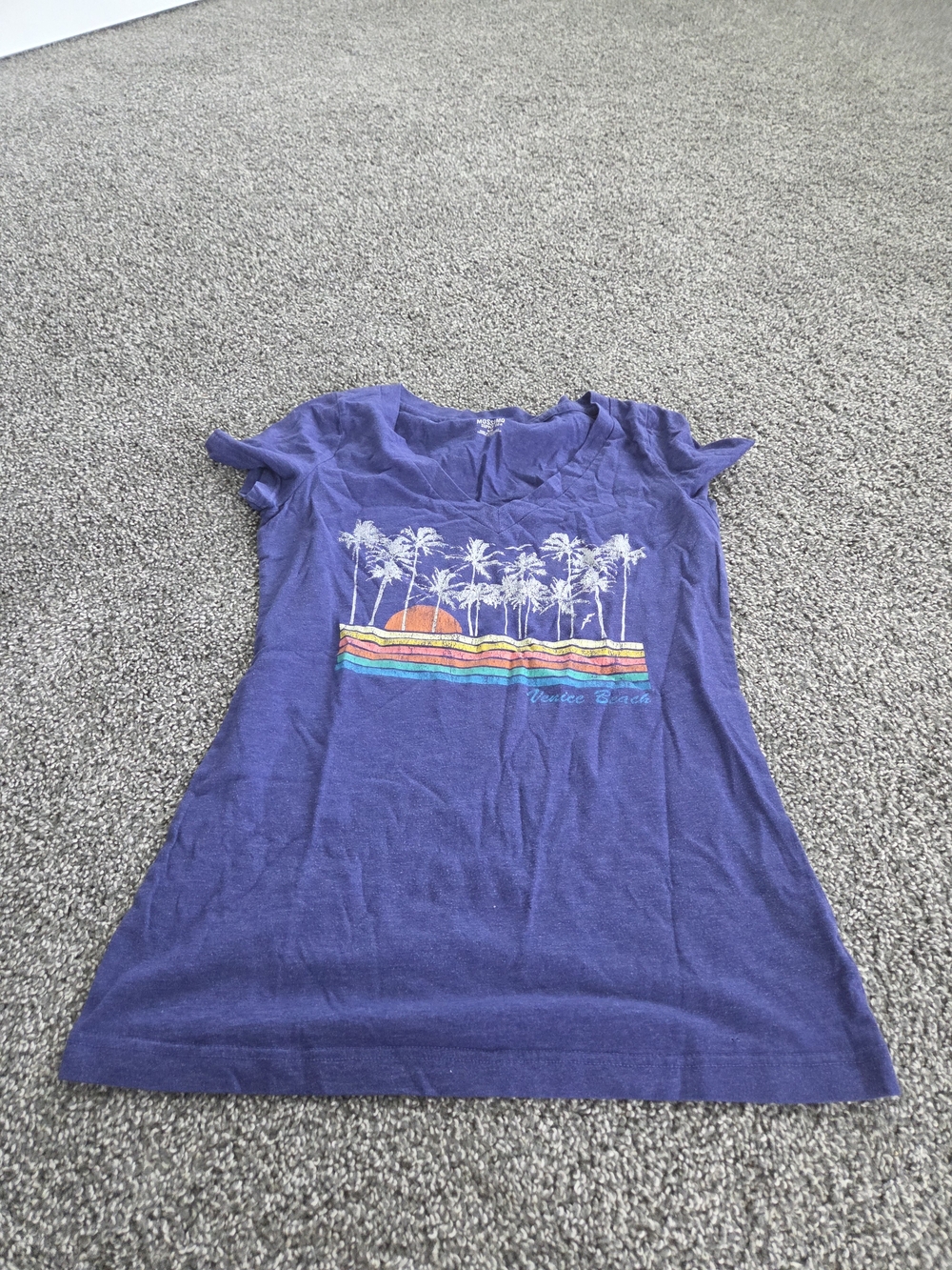 Mossimo Supply Co. Purple Palm Tree Graphic Short Sleeve Tee